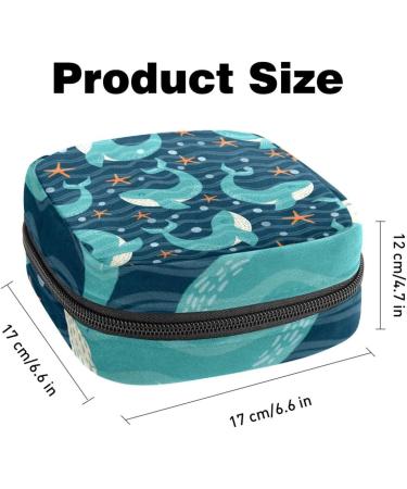 Portable Women's Binding-Up Bags | Menstrual Cup Pocket & Tampon Holder for Teen Girls | Oceanhai Blue Pattern - Buy Online on GoSupps.com