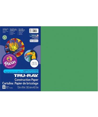 Pacon Tru-Ray Construction Paper 12x18 - 50 Count, Holiday Green (102961) - Buy Online on GoSupps.com
