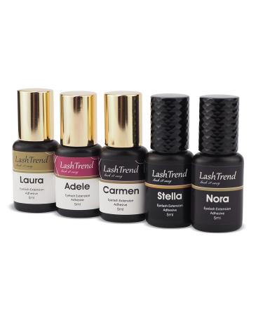 Lash Trend Eyelash Glue - Nora 5ml (Black) | 0.3-0.5 Sec Drying Time | 7-9 Weeks Binding Strength | Premium Extension Glue for Eyelash Extensions - Buy Online on GoSupps.com