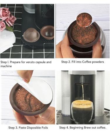 RIZGHWOY Kiesegel Eco Coffee Capsule with Brush Spoon Perfect Compatible Cover for Vetuolina Suitable for 40 Ml 230 Ml Capsule - Buy Online on GoSupps.com