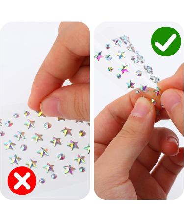 Buy 4 Sheets of Self-Adhesive Face Gems - Acrylic Crystal Rhinestones for Halloween & Festival Nail Art | 7 Unique Styles | International Shipping - Buy Online on GoSupps.com