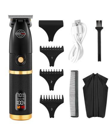 Beard Trimmer Hair Clippers for Men Professional Cordless Zero Gapped T-Blade with LCD Display Hair Trimmer Barber Trimmers Rechargeable Edgers Clippers Black (Trimmer M6)