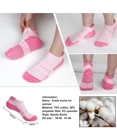 YOJOOM Women's Ankle Socks - 6 Pack No Show Athletic Running Socks for Hiking & Sports - Cushioned Low Cut Socks - Size 6-8, Mixed 6 Colors - Buy Online on GoSupps.com