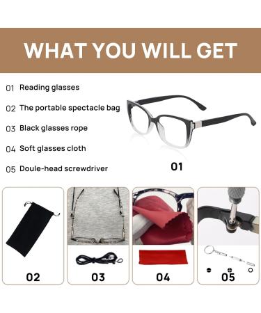 OCCI CHIARI Blue Light Blocking Photochromic Reading Glasses - 1.5x Large Sunglasses Readers (1.0-4.0) - Stylish & Comfortable Black/Clean Design for Eye Protection - Buy Online on GoSupps.com