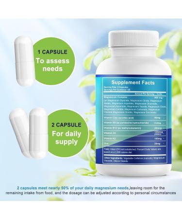 VYXION Magnesium Complex 900mg per Serving High Absorption Magnesium Glycinate with Vitamin D3 K2 Zinc & B Vitamins Sleep Calm Muscle & Nerve Support 90 Capsules - Buy Online on GoSupps.com