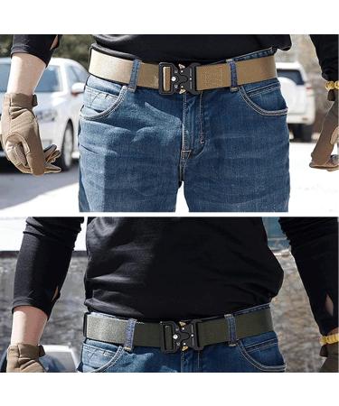 Ginwee 3 Pack Tactical Belt Set - Heavy-Duty Military Style Webbing Riggers Belt with Quick-Release Metal Buckle for Men - Buy Online on GoSupps.com