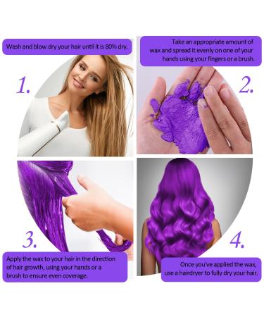 Purple Temporary Hair Color Wax | Instant Hairstyle Cream for Girls & Women | Pomades for Party Cosplay & Halloween | Disposable Coloring Mud 4.23 oz - Buy Online on GoSupps.com
