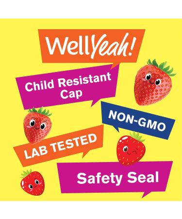 WellYeah Kids Vitamin D3 Gummies - 1000 IU - Bone Strength & Immunity Support - Non-GMO Gluten-Free - Strawberry Flavor - 60 Servings - Buy Online on GoSupps.com