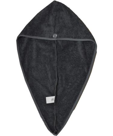 Homelevel 2x Terry Hair Turban with Button - 100% Cotton Quick Drying Hair Towels - Dark Blue & Light Gray - Perfect for Easy Hair Drying - Buy Online on GoSupps.com