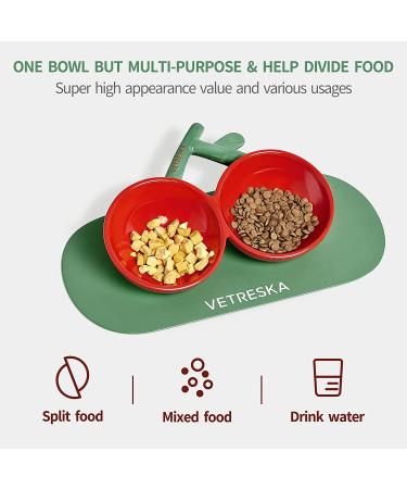 VETRESKA Non Slip Ceramic Cat Food Bowl | Tilted Feeding Bowls for Cats | Anti Vomiting Design | Wide Shallow Dish for Dogs and Puppies | Cherry - Buy Online on GoSupps.com