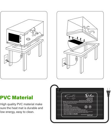 Simple Deluxe Reptile Heat Pad 8W/16W/24W with Thermostat - 2 Pack Heating Mat for Terrarium - 8 X 12 Inch - Ideal for Turtle, Snake, Lizard, Frog - Buy Online on GoSupps.com