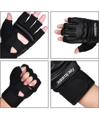 Kickboxing Sparring Gloves MMA Boxing Gloves - Black Half Finger Fighting UFC Gloves for Men Women & Kids - Medium Size - Buy Online on GoSupps.com