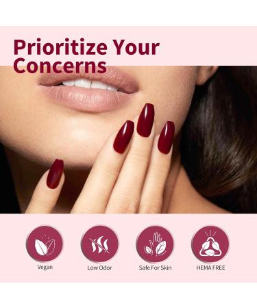 CANNI Dark Red Gel Nail Polish - High Gloss Burgundy Red Soak Off UV Gel for Salon & DIY Manicure - Buy Online on GoSupps.com