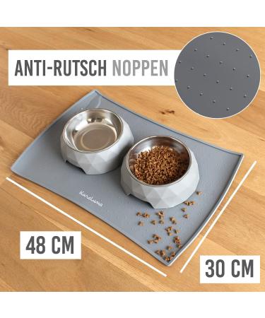 KaraLuna Premium Silicone Bowl Mat - 48x30 cm Grey Curved Design | Ideal Pet Feeding Solution - Buy Online on GoSupps.com