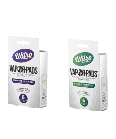 Wilro Sample 12-Pack Vapor Pads 6 Menthol 6 Lavender Refill Pads for Humidifiers Vaporizers and Waterless Plug-Ins Made in The USA