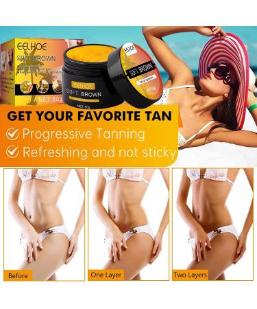 Eelhoe Tanning Gel Bundle: Soft Brown Intensive Luxe Gel & Carroten Cream for Sun Protection - Buy Online on GoSupps.com