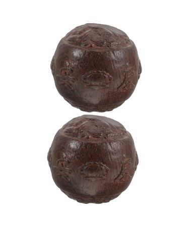 ToddMomy 1 pair of baoding balls Handballs Kegelball decompression toy baoding fitness ball Hand exercise balls Meditation balls Medicine balls wrist training ball wood older small ball massage