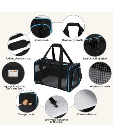 Zbrivier Soft Cat & Dog Carrier - Airline Approved, TSA Approved, Locking Zipper - Medium Black - Buy Online on GoSupps.com
