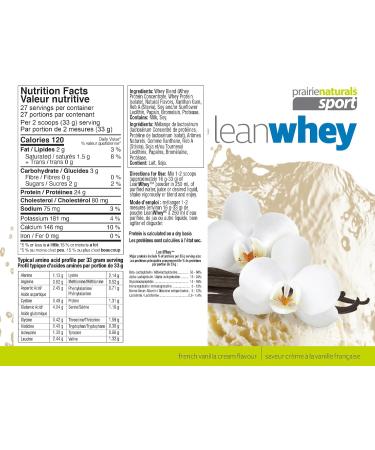 Prairie Naturals Lean Whey Protein Vanilla Cream Powder 908 Gram - Buy Online on GoSupps.com