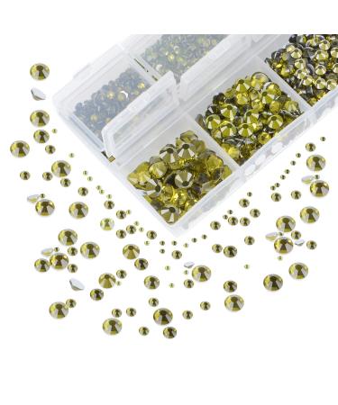 AD Beads 4300 Flat Back Nail Art Rhinestones in 6 Sizes with Storage Box & Picking Pen - Olivine Rhinestones for DIY Crafts - Buy Online on GoSupps.com