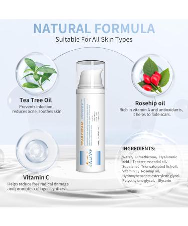 Scar Cream 50g - Effective Silicone Gel for Surgical Scars Stretch Marks Acne & More - Fast Scar Removal for Face & Body - Buy Online on GoSupps.com