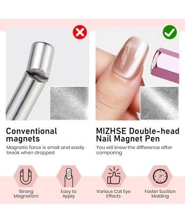 MIZHSE Nail Magnet Tool | Double-Head Cat Eye Magnet Pen | Hexagonal Design for Nail Art | Professional & DIY Nail Salon Tools - Buy Online on GoSupps.com