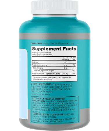 Qunol Magnesium Gummies for Adults - 200mg High Absorption Magnesium Supplement Supports Nerve Bone & Muscle Health Vegetarian 120 Count - International Shipping Available - Buy Online on GoSupps.com