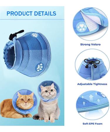 YQkangzhu Cat Recovery Collar Dog Cone Collar Soft Adjustable Elizabethan Collars Cones Protective Pet E Collar After Surgery Injuries Breathable Lightweight Collar for Small Pet Kittens Puppy(S) - Buy Online on GoSupps.com