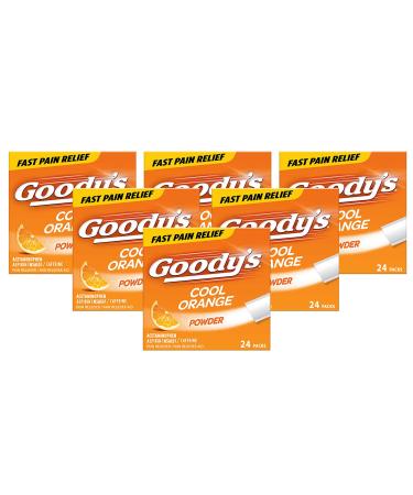 Goody's Extra Strength Headache Powders Cool Orange 24 ea (Pack of 6) 24 Count (Pack of 6)