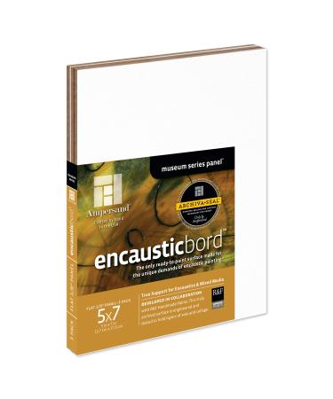 Ampersand Art Supply Wood Painting Panel: Museum Series Encausticbord 1/8 Inch Depth 3 5x7 Pack of 3 1/8 Inch Depth 5X7 Pack of 3