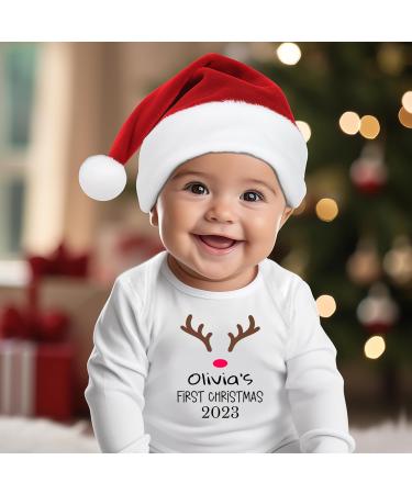 Personalised My First Christmas Baby Grow Outfit | Unisex 3-6 Months | Gender Neutral Xmas Vest for Newborn Boys & Girls - Buy Online on GoSupps.com