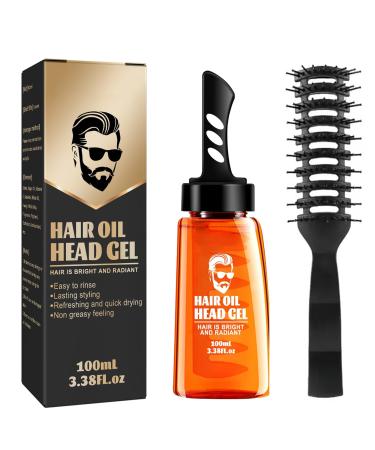 Hair Styling Gel with Comb - Long Lasting Fluffy Sculpting Wax for Men 2-In-1 Fast Build Salon Formula With Multifunctional Comb
