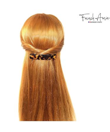 French Amie Oblong Handmade 3.5 Celluloid Automatic Hair Clip Barrette - Strong Hold Clip for Girls & Women - Paris Hair Accessories - Made in France (Tokyo Shell) - Buy Online on GoSupps.com