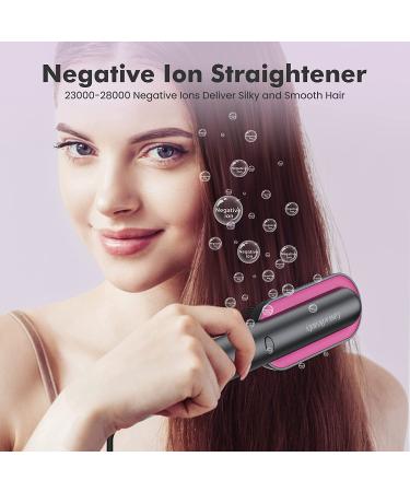 EasyinBeauty Ionic Hair Straightener Brush with 4 Adjustable Levels - Professional Fast-heating Straightening Brush for Smooth, Silky Hair - Ceramic Brush with LED - Buy Online on GoSupps.com