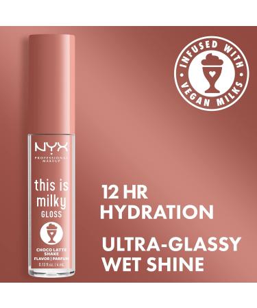 NXY Milky Gloss Lip Gloss - Choco Latte Shake | Vegan Formula | 12 Hour Hydration | Milk Chocolate Scented - Buy Online on GoSupps.com