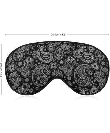 Black Paisley Sleep Mask for Women | Adjustable Eye Shades with Elastic Strap - Perfect for Comfortable Sleep - Buy Online on GoSupps.com