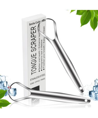 Tongue Scraper,Medical Grade Tounge Scraper Cleaner,Stainless Steel 100% BPA Free Metal Tongue Scrapers,Fights Bad Breath,Great For Oral Hygiene,Tongue Cleaners For Adults And Kids(Pack Of 2) - Buy Online on GoSupps.com