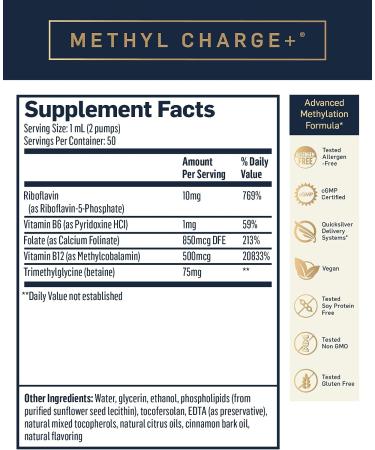 Quicksilver Methyl Charge - Liver Detox + Energy Supplement - Vegan B Vitamins - 50ml - Buy Online on GoSupps.com