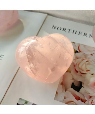 Uspick Natural Stone Rose Crystal Heart Love Powerful Chakra Energy Wicca Crystals and Stones Healing Spiritual Witchcraft Crystal (Color : Random Size : 60-80mm) 60-80mm Random