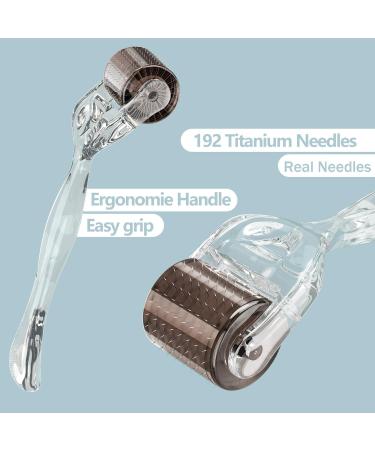 GXBRSY Derma Roller Microneedle Roller For Face Beard 192 Titanium Real Individual Needles Microneedling Roller For Women and Men | 0.30mm Micro Needle Roller For Face (Crystal) - Buy Online on GoSupps.com