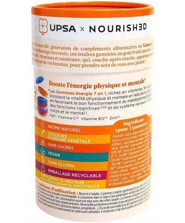 UPSA Nourished Energy Sugar Free Food Supplement Boosting Physical and Mental Energy Boxes of 30 Gummies (E) - Buy Online on GoSupps.com