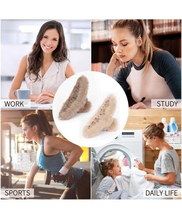 Songaa Hair Claw Clips for Women (2 PCS) - Strong Hold Plush Hair Barrettes for Thick Thin Long Hair - Cute Non-Slip Hair Accessories in Coffee & Beige - Buy Online on GoSupps.com