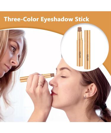 Shiny Eyeshadow Stick | Water-Resistant Cream Eyeshadow Gradient 3 Colors Glitter Eyeshadow Sticks for J - Buy Online on GoSupps.com