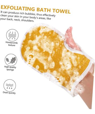 Beaupretty Loofah Glove Bath Towel Back Scrubber Bath Body exfoliator Lotion applicator mesh Bath Shower exfoliating Washing Sand Off mitt Bath Ball take a Bath Set Cleaning Gloves - Buy Online on GoSupps.com