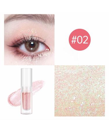 YMH BEAUTE Liquid Glitter Eyeshadow - Pigmented, Long Lasting, Quick Drying | Holographic Pink Gold Shimmer Peal 02 - Buy Online on GoSupps.com