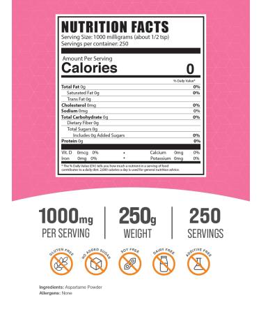 Buy BULKSUPPLEMENTS Aspartame Powder - 250g | Premium Quality Sweetener for International Shipping - Buy Online on GoSupps.com