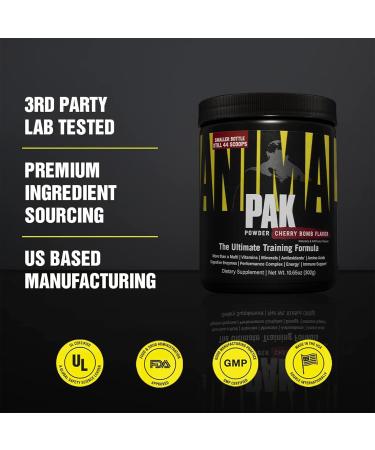 Animal Pak Convenient All-in-One Vitamin & Supplement Powder Zinc Vitamins C B D Amino Acids and More Sports Nutrition Performance Multivitamin for Women & Men 44 Scoops Cherry Bomb Cherry 13.01 Ounce (Pack of 1) - Buy Online on GoSupps.com