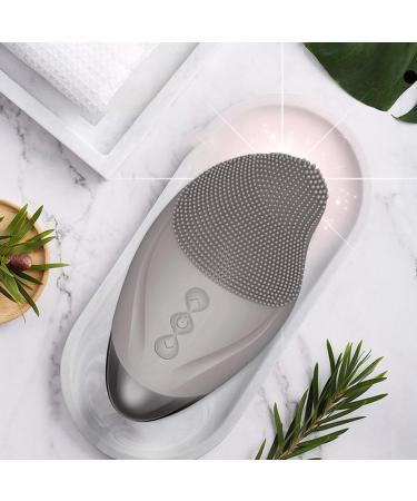 Face Brush Cleanser - Soft Silicone Face Cleansing Brush | Vibrating Waterproof Rechargeable Simple Skin Care Tools for Enhances Absorption of Facial Skin Care Products Gray (English) - Buy Online on GoSupps.com