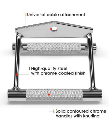 Yes4All Seated Row Double D Handle Cable Attachment  Double D Grip / Double Row Handle for Cable Attachment (Chrome) A. Double Row Chrome - Buy Online on GoSupps.com