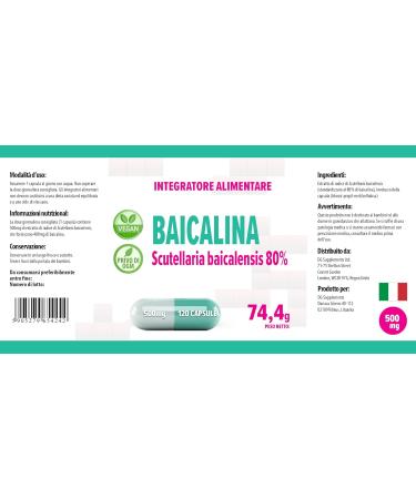 Hepatica Baicalin from (Scutellaria baicalensis) 500mg 120 Vegan Capsules Certificate of Analysis by AGROLAB Germany High Potency Gluten & GMO Free - Buy Online on GoSupps.com